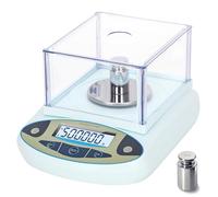 Balance de laboratoire 500 g x 0,001 g, balance analytique précise de haute précision avec pare-brise, balance scientifique électronique, balance de précision numérique pour bijoux (avec poids