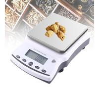 Balance De Laboratoire 5000 G / 0,01 G, Plateau En Acier Inoxydable : 18 × 18 Cm, Réglage Du Niveau, Fonctions De Comptage Et De Tare, Double Alimentation + Interface De Données,5000g/0.01g