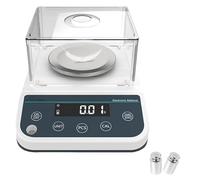 Balance De Laboratoire électronique Haute Précision avec écran LED, Pare-Vent Et Poids, Adaptée Aux Laboratoires, Pharmacies Et Bijouteries., 2000g/0.0.1g