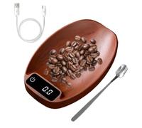 Balance De Poche Précise portable mini rechargeable écran LCD | Balance À Café Espresso Pour Cuisine Thé en Vrac Café Pâtisserie Boisson Artisanale Poudre Bureau Bar Couleur acajou