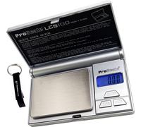 Balance de poche PROSCALE® Balance de précision Balance numérique LCS100 (100x0,01g) + porte-clés HEADNMORE® en bundle HEADNMORE