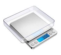 Balance de précision 2 kg/0 01 g balance de cuisine avec tare et comptage écran LCD rétroéclairé (argent)