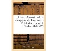Balance des services de la compagnie des Indes envers l'Etat Collectif (Auteur)