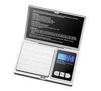 Balance Digitale, 500/0.01g 200g/0.01g LCD Mini balances numériques électroniques portables étui de poche Balance de poids de bijoux de cuisine postale(Silver,500g 0.01g)