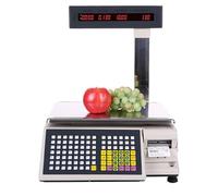 Balance d'impression d'étiquettes avec imprimante d'étiquettes et de reçus, 71 touches de raccourci, balance électronique de calcul des prix d'une capacité de 66 lb, pour magasin de supermarché 30kg