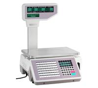 Balance d'impression d'étiquettes électroniques, balance d'imprimante de prix de pondération de codes à barres numérique commerciale, capacité de 30 kg/66,14 lb, caisse enregistreuse, écran LCD