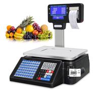 Balance D'Impression D'éTiquettesde comptage numérique, table de pesée commerciale, calcul des prix avec imprimante thermique, pour magasin d'alimentation et supermarché, capacité de 30 kg.