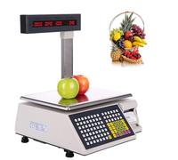 Balance D'Impression D'éTiquettesnumérique, comptage, pesage et impression de codes-barres, impression de prix, double écran LCD, fruits, légumes, viande, 15 kg/5 g
