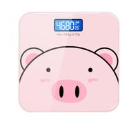 Balance Électronique Corporelle Dessin Animé pour Maison, Rose | Verre Trempé, Charge USB et Affichage Précis à Deux Décimales, Présent Famille ou Amis