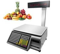 Balance éLectronique De Cuisinede contrôle pondérale, affichage numérique double, comptage, impression d'étiquettes, codes-barres 15 kg/30 kg, avec poteau vertical, pour supermarchés (15 kg/
