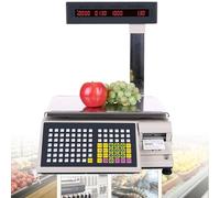 Balance éLectronique De Cuisinede contrôle pondérale, calcul des prix de détail, impression de codes-barres, affichage double écran, impression d'étiquettes pour produits carnés alimentaires