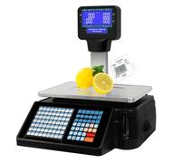 Balance éLectronique De Cuisinede contrôle pondérale, calcul des prix de détail, impression numérique d'étiquettes commerciales avec double imprimante d'étiquettes, capacité de 30 kg, pour s