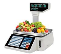 Balance électronique de prix avec imprimante d'étiquettes thermiques et affichage double face pour pesée des aliments et des produits commerciaux