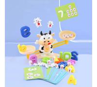 Balance En Forme De Vache Pour Enfant, Jouet Éducatif En Forme De Singe Numérique, Méthode Montessori, Idéal Pour L'Apprentissage Des Maths