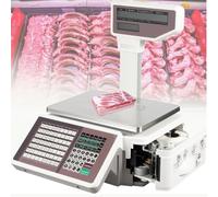 Balance Étiqueteuse Commerciale 30kg/66lb à Double Écran LCD | Impression Code-Barres et Tickets, Pesage Haute Précision (10g), Touches Programmables pour Supermarché, Magasin, Boulangerie