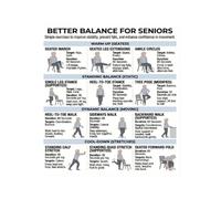 Balance Exercises for Seniors Poster Fall Prevention and Stability Workout Guide Home Safety Chart Canvas Wall Art(Unframed,08X12inch(20X30cm))