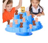 Balance Game Family Puzzle Tree - Cow Bear Stacking Challenge Set, Interactive Wooden Balancing Blocks, Educational Coordination Activity, Lisse Durable Craftsmanship | Team Building for Classroo