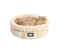 Balance Lit Rond Lavable pour Chat d'intérieur - Lit en Fausse Fourrure Super Douce pour Chiot et Chaton avec Fond antidérapant
