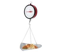 Balance mécanique suspendue à cadran double face, balance à ressort avec pelle et chaîne, balance commerciale et domestique pour supermarché, cuisine, magasin d'alimentation(Red)