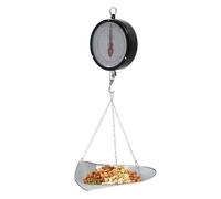 Balance mécanique suspendue à cadran double face, balance à ressort avec pelle et chaîne, balance commerciale et domestique pour supermarché, cuisine, magasin d'alimentation(Black)