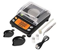 Balance milligramme, double alimentation, grand écran, échelle mg, pieds réglables, 50 g x 0,001 g, balance numérique à poudre, niveau à bulle, précis et sensible, en noir