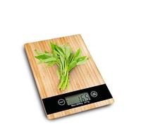 Balance numérique, Balance de cuisine numérique en bambou 5kg/1g, aliments précision avec affichage LED(blanc)