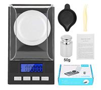 Balance NuméRique De Bijoux Milligramme, Led Affichage NuméRique Mini Portable Haute PréCision 0.001G Balance De Poche à Bijoux Avec Poids De Calibration Brucelles Et Casseroles De PeséE (100g)