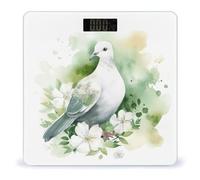 Balance numérique Dove avec une fleur pour poids corporel - Balance numérique haute capacité - Balance numérique précise et facile à lire sur écran LCD rétroéclairé