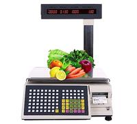 Balance NuméRique D'Une Capacitéde prix, impression d'étiquettes, codes-barres, de pesage commerciale pour supermarchés, magasins de détail et entrepôts, 30 kg avec perche