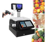 Balance NuméRique D'Une Capacitéde prix numérique, caisse enregistreuse électronique pour supermarché, avec écran LCD double face, plateforme de comptage de poids pour charcuterie, de 15 kg/