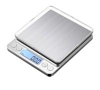 Balance numérique en grammes - 500 g/0,01 g Balance de poche de haute précision, mini balance à bijoux avec écran LCD rétroéclairé, balance électronique en acier inoxydable pour cuisine, bijoux et