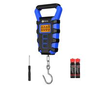 Balance numérique portable 50 kg avec règle, pour pêche, bagages, affichage LED, balance suspendue gris