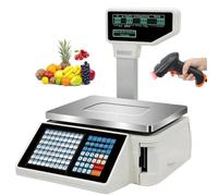 Balance numérique pour étiquettes de Prix, pesée par Codes-Barres, Double Affichage Avant et arrière, 63 Touches de Raccourci pour Le Pesage en supermarché, Magasin de détail ou entrepôt.