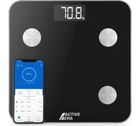 Balance Pese Personne,Balance Connectée Bluetooth Avec Application Mobile,Impédancemetre,Balance Masse Graisseuse Et Muscle(Bmi/Muscle/Eau/Graisse Corporelle/Masse Osseuse/Bmr)-Noir