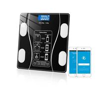 Balance Pese Personne, Balance Connectée Bluetooth Pèse Personne Impédancemètre, Balance Impedancemetre avec 13 Données Corporelles, Noir