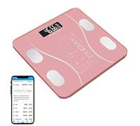 Balance Pese Personne, Balance Numérique Intelligente pour Graisse Corporelle, Balance Connectée Bluetooth Pèse Personne Impédancemètre avec App (Rose)