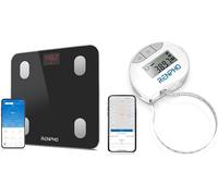 Balance Pèse Personne De Haute Précision, Balance Connecté Bluetooth Pese Personnes Impédancemètre, 13 Analyses De La Composition Corporelle & Mètre Ruban Rétractable Et Connecté