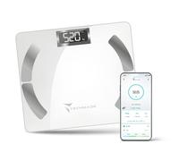 Balance Pèse Personne Numérique Balance Impédentiométrique Intelligente Sans Fil Pour Ios Et Android Avec Index De Mesure De Masse Graisse,Masse Maigre Et Métabolisme Basal Couleur Blanc