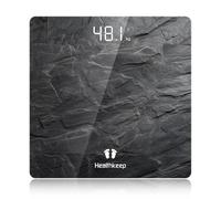 Balance Pèse Personne Numérique, Healthkeep Pese Personnes de Haute Précision avec Technologie Step-On Affichage par LED, Design Fin, Poids Max. 180 kg/ 400lb, Gris Marbré