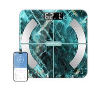 Balance Pèse Personne Numériques,Healthkeep Balance Connectée Bluetooth Impédancemètre Avec 13 Données Corporelles Pour App Andriod Et Ios Max 180Kg/400Lb,Vert