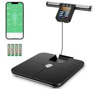 Balance Pèse Personne, Pèse-Personne Numérique à 8 électrodes avec écran LCD, Avec APP et Poignée Rétractable, 32 Données de Mesure, Pour Mesurer la Graisse Corporelle, BMI, Muscle, etc