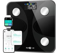 Balance Pese Personne Pour Poids Et Masse Grasse,Haute Précision Avec Grand Écran,Balance Connectée Avec App 13 Données Corporelles Poids,Max 180Kg/ 400Lb,Noir