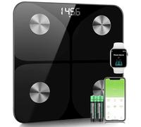 Balance Pese Personne Vainqueur du Test 2024 avec Application 180 kg /400 lbs, Impédancemètre Bluetooth pour la Graisse Corporelle, IMC, Grand panneau 28 * 28cm