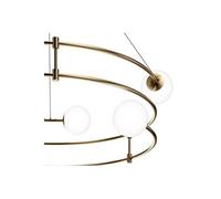 Balance Plafonnier suspendu moderne cylindrique doré, abat-jour en verre