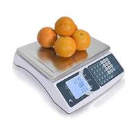 Balance Poids/Prix Baxtran XTI Homologuée pour le Marché - Vignette Verte et Carnet Métrologique - Portée 6 à 15 kg pour 2 à 5 g de Précision - Batterie Rechargeable 130h