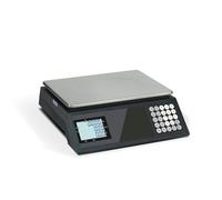 Balance Poids/Prix Homologuée avec Vignette Verte pour le Marché - Portée 15/30 kg, Précision 5/10 g - Carnet Métrologique et Plateau Inox