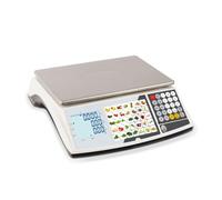 Balance Poids/Prix Homologuée pour Marchés et Magasins - Vignette Verte et Carnet Métrologique - Clavier d'Appel d'Articles - Portée 6 à 15 kg avec Précision 2 à 5 g - Autonomie 5000 h