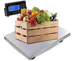 Balance Postale Electrique Ecran LCD avec Grande Plate-Forme en Acier INOX, Capacité de 150KG/0.05KG et 300KG/0.1KG