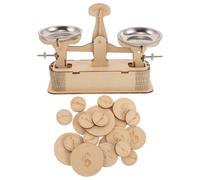 Balance Scolaire DIY en Bois pour Expériences de Comparaison de Poids | Montage Facile, Composants Modulaires Détachables, Usage en t Projets Scientifiques, Beige