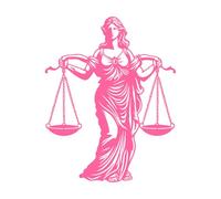 balance souveraineté justice dame icône éthique équité dame de justice logo Stickers gravés 52x65.9cm Décoration artistique Rose